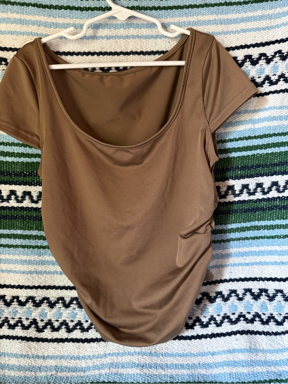SHEIN Brown Scoop Neck Bodysuit